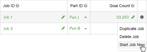 Image of the Micro-MES job configuration feature.