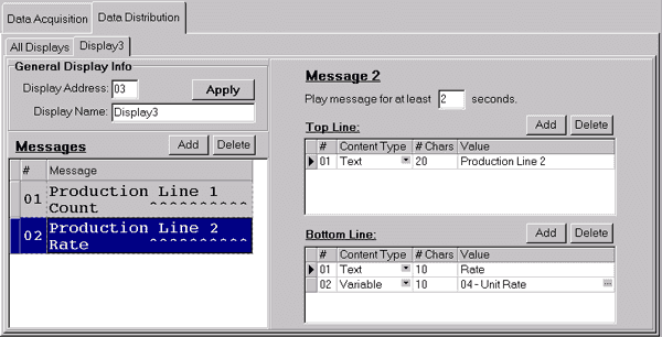 Screen shot of the 87 series data distribution single display interface.